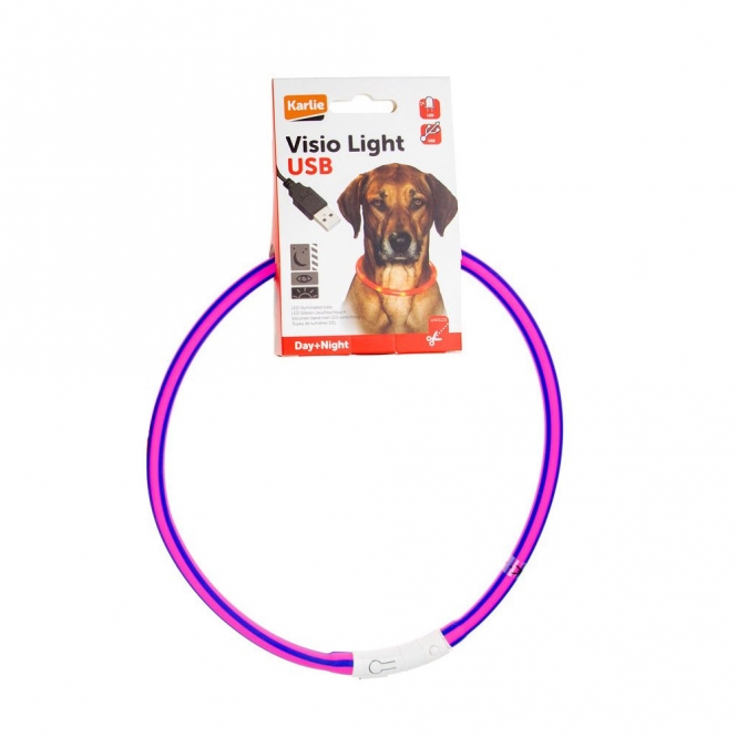 Karlie Visio Light LED-Leuchtschlauch mit USB - Gestreift - violett-pink