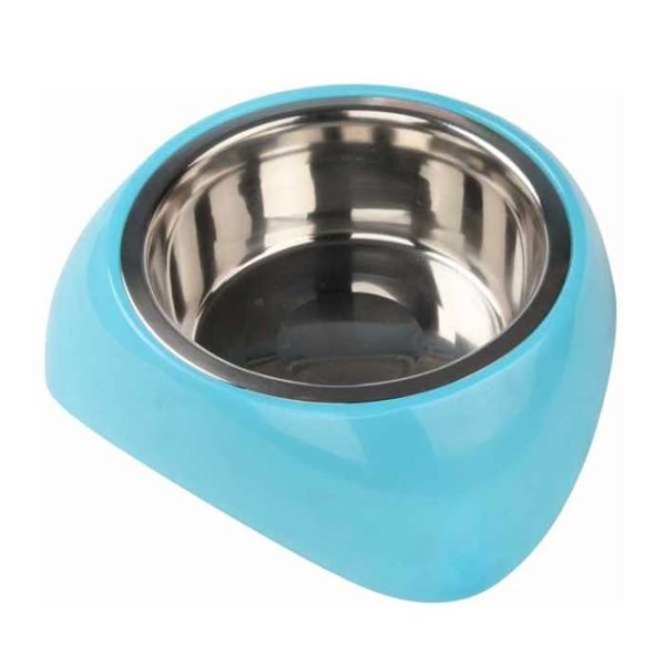 Pawise Edelstahlnapf mit Kunststoffhalter - 1750 ml / Blau